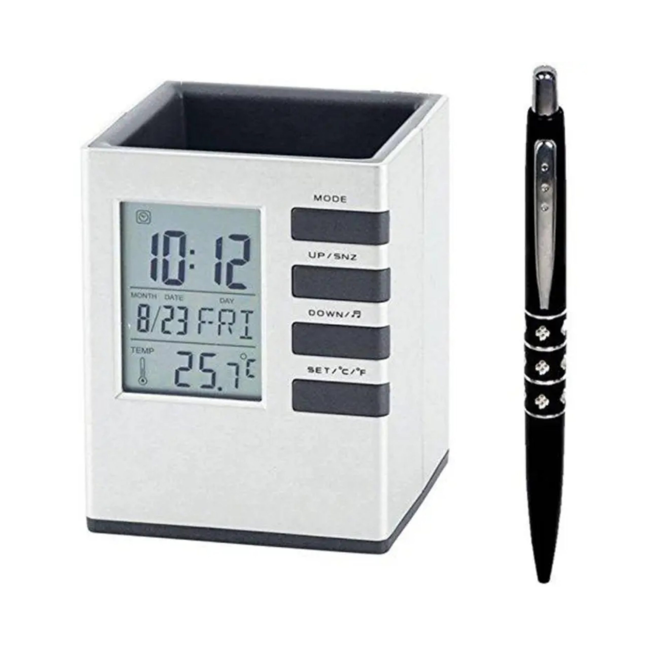 Pen Holder with Digital Watch